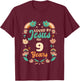 Loved By Jesus For 9 Years 9th Birthday Christian Theme T-Shirt - T-Shirt | Maroon