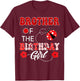 Brother Of The Birthday Girl Family Matching Ladybug T-Shirt - T-Shirt | Maroon