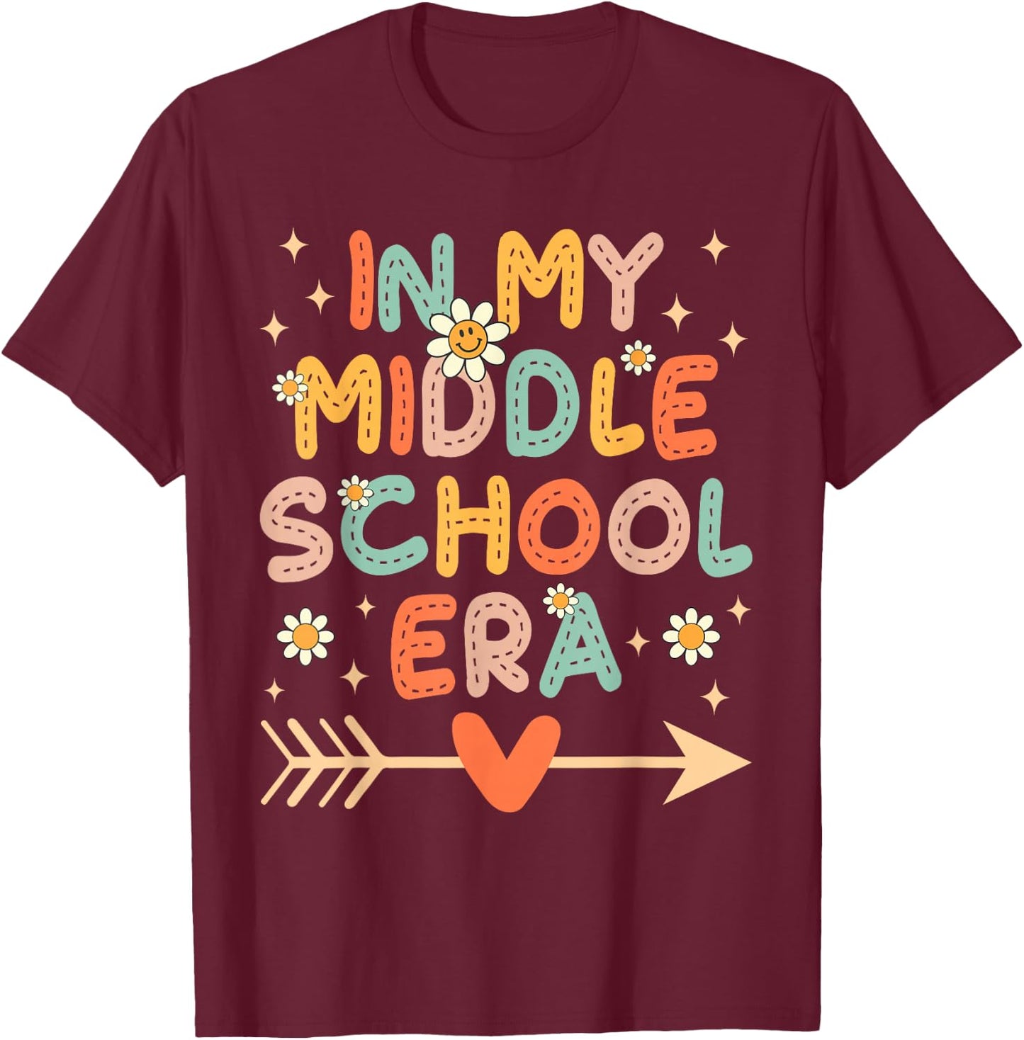 In My Middle School Era Back To School Outfits For Teache T-Shirt - T-Shirt | Maroon