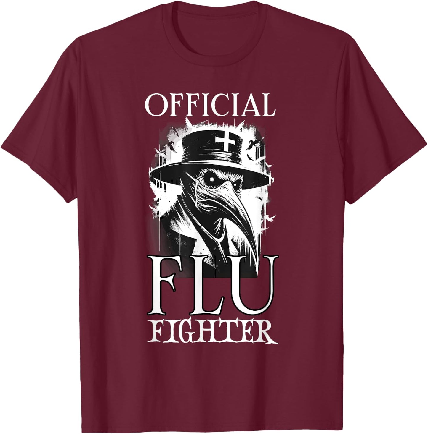 Spooky Halloween Horror Plague Doctor Pandemic T-Shirt - T-Shirt | Maroon