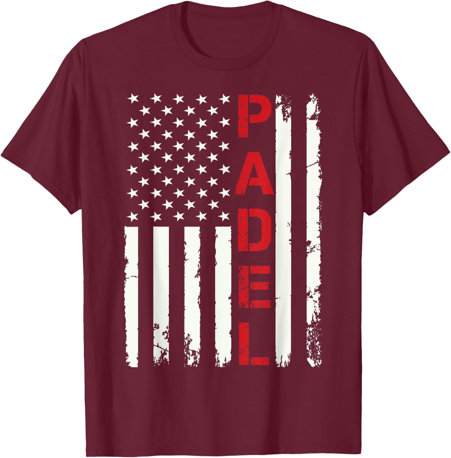 Padel-Shirt USA Flag Padel Player 4th Of July Men Father Day T-Shirt - T-Shirt | Maroon