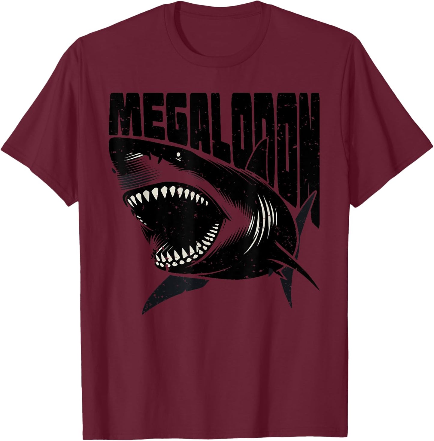 Megalodon shark lovers retro megalodons T-Shirt - T-Shirt | Maroon