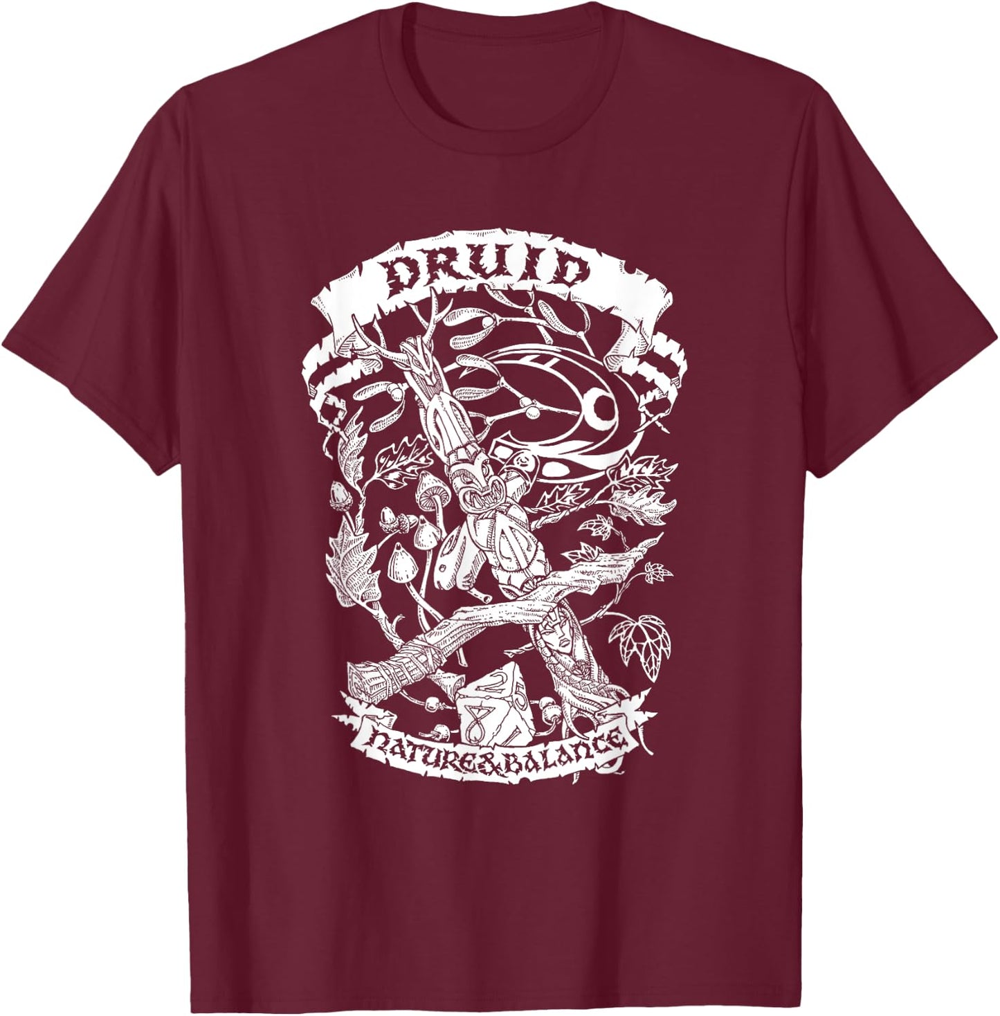 Fantasy RPG - Druid T-Shirt - T-Shirt | Maroon
