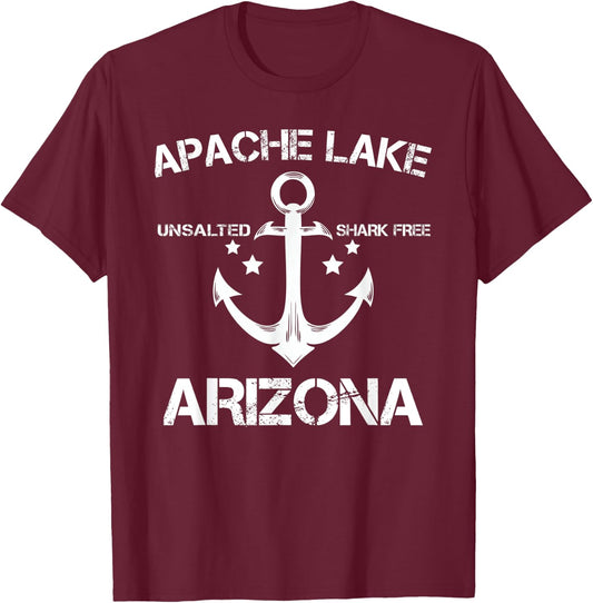 APACHE LAKE ARIZONA Funny Fishing Camping Summer Gift T-Shirt - T-Shirt | Maroon