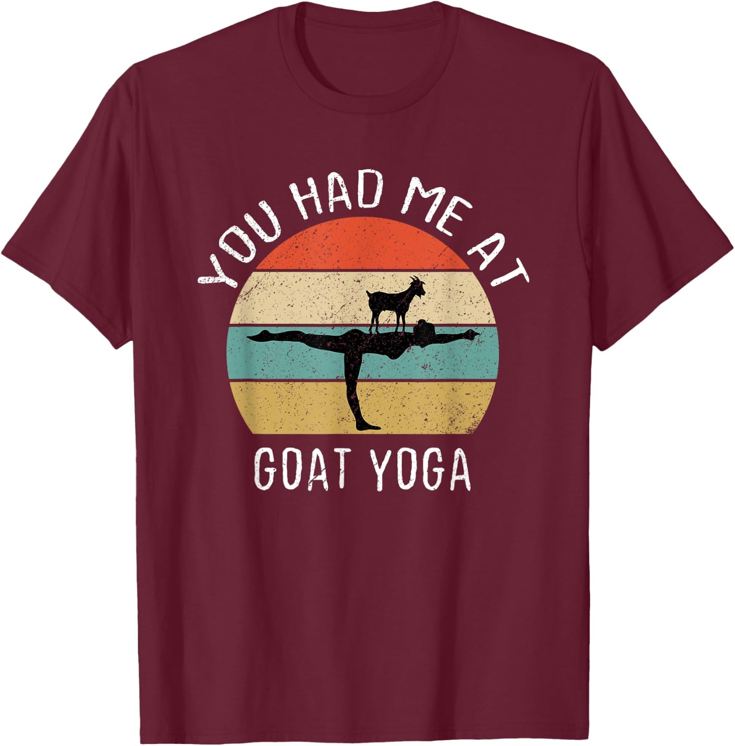 Goat Yoga Retro You Had Me At Baa Maste Goat Yoga Women T-Shirt - T-Shirt | Maroon