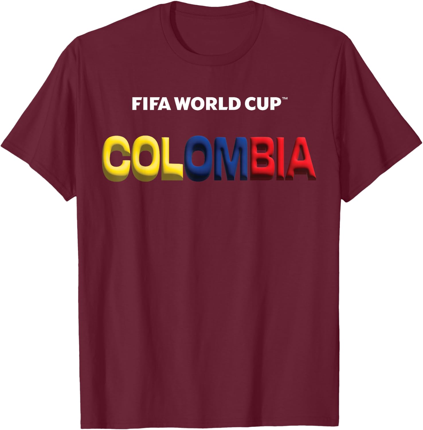 FIFA World CUP26 Colombia Bubble Color T-Shirt - T-Shirt | Maroon