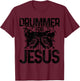 Drummer For Jesus Praying Hands Drums Christian Drummer T-Shirt - T-Shirt | Maroon