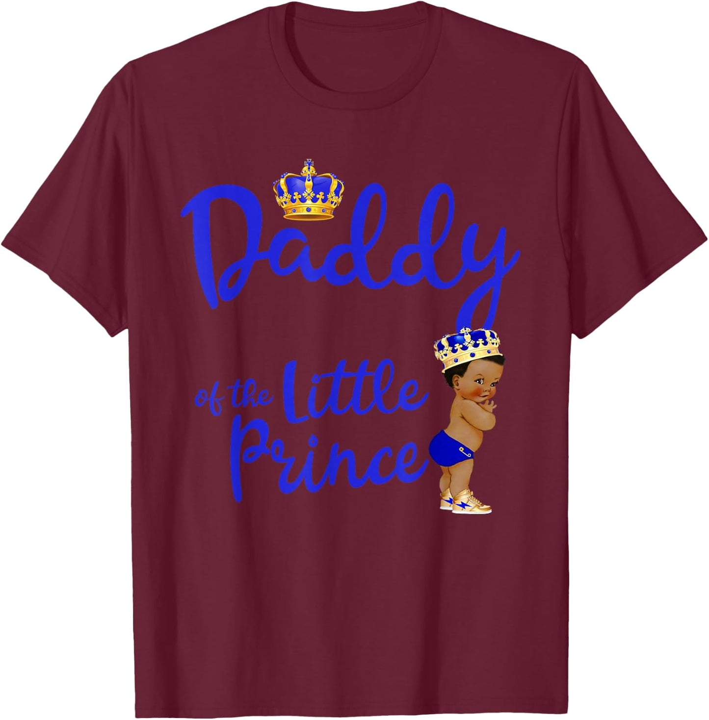 Best Birthday Clothes For Family Members - Daddy Of The Birthday Prince Boy Bday Party Idea - Black -Child Classic Fit Short Sleeve - Small T-Shirt - T-Shirt | Maroon