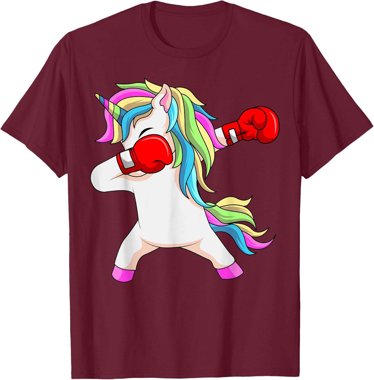 Boxing Unicorn Dabbing Boxer Coach Trainee Student T-Shirt - T-Shirt | Maroon