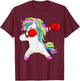 Boxing Unicorn Dabbing Boxer Coach Trainee Student T-Shirt - T-Shirt | Maroon