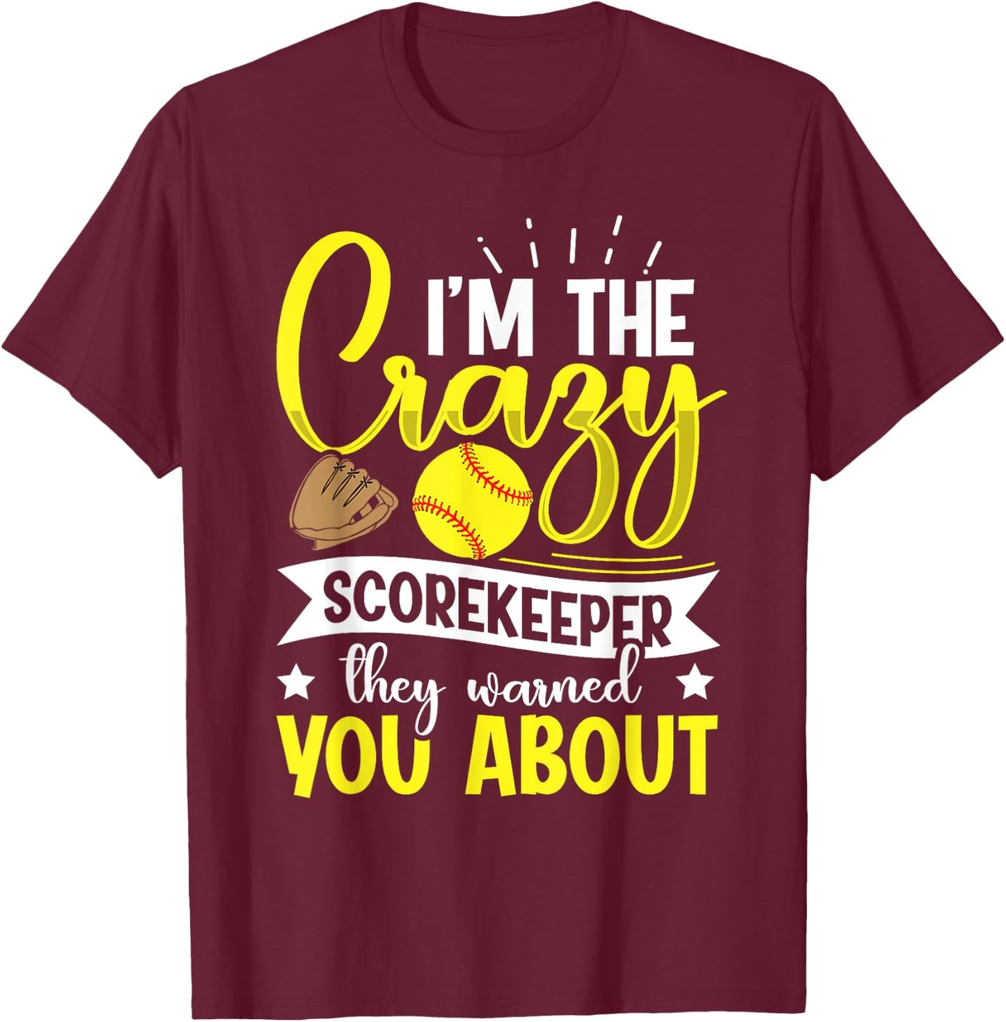 Softball Scorekeeper Design for a Score Book Keeper T-Shirt - T-Shirt | Maroon