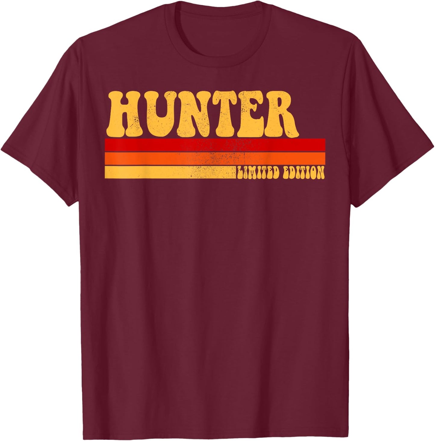 HUNTER Name Personalized Idea Men Retro Vintage HUNTER T-Shirt - T-Shirt | Maroon
