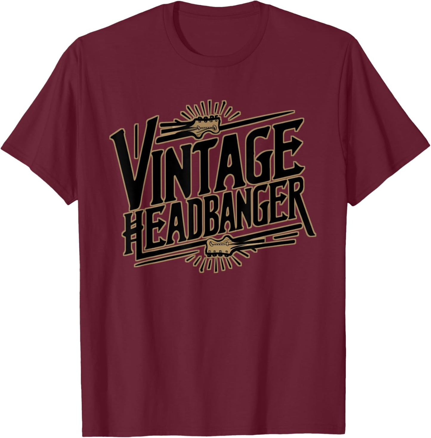 Vintage Headbanger 80's Heavy Metal Music Lovers Funny T-Shirt - T-Shirt | Maroon