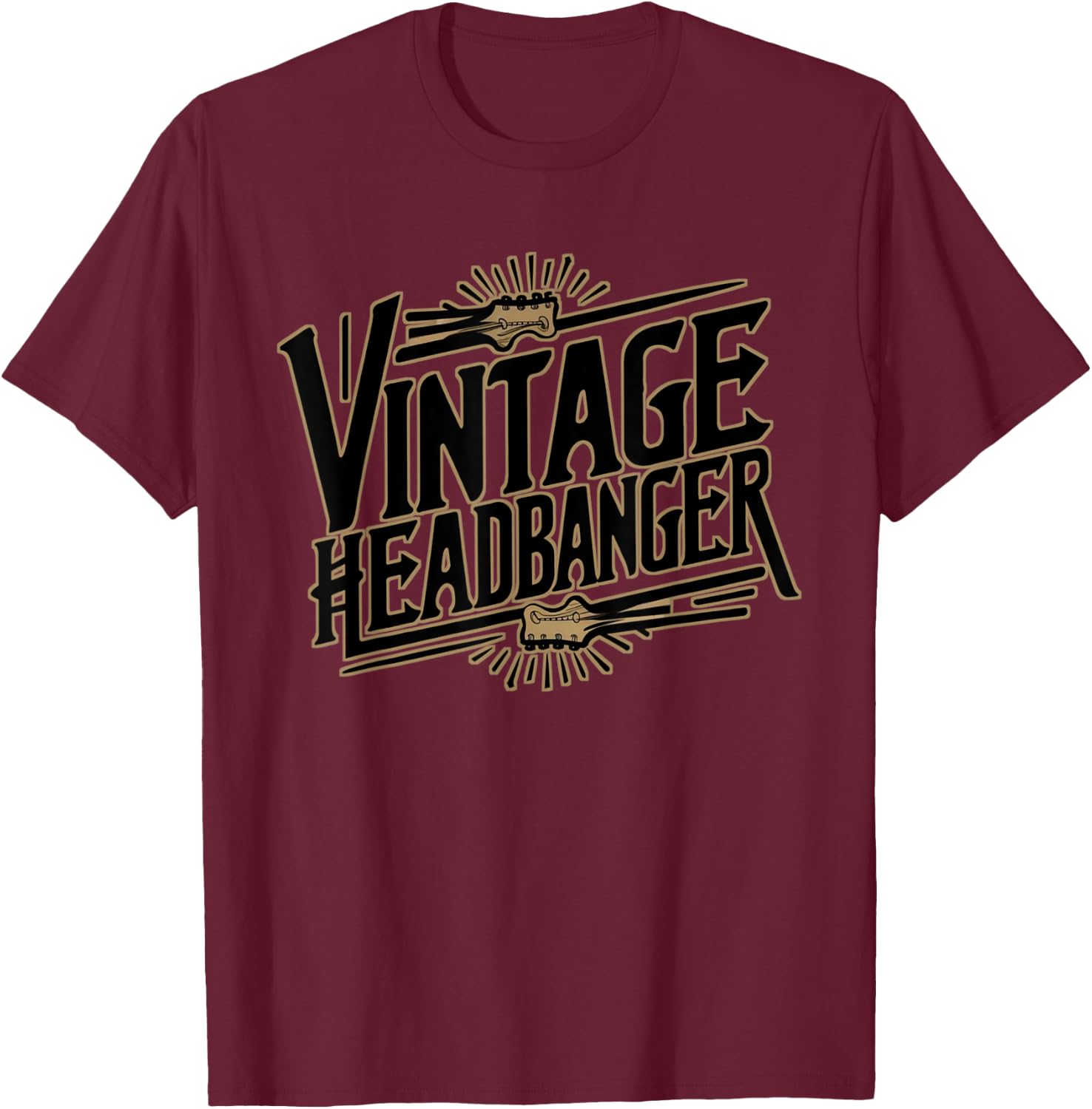 Vintage Headbanger 80's Heavy Metal Music Lovers Funny T-Shirt - T-Shirt | Maroon