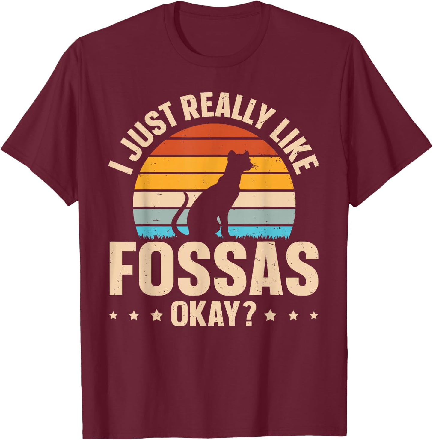 Fossa Madagascar Animal Design for a Fossa expert T-Shirt - T-Shirt | Maroon