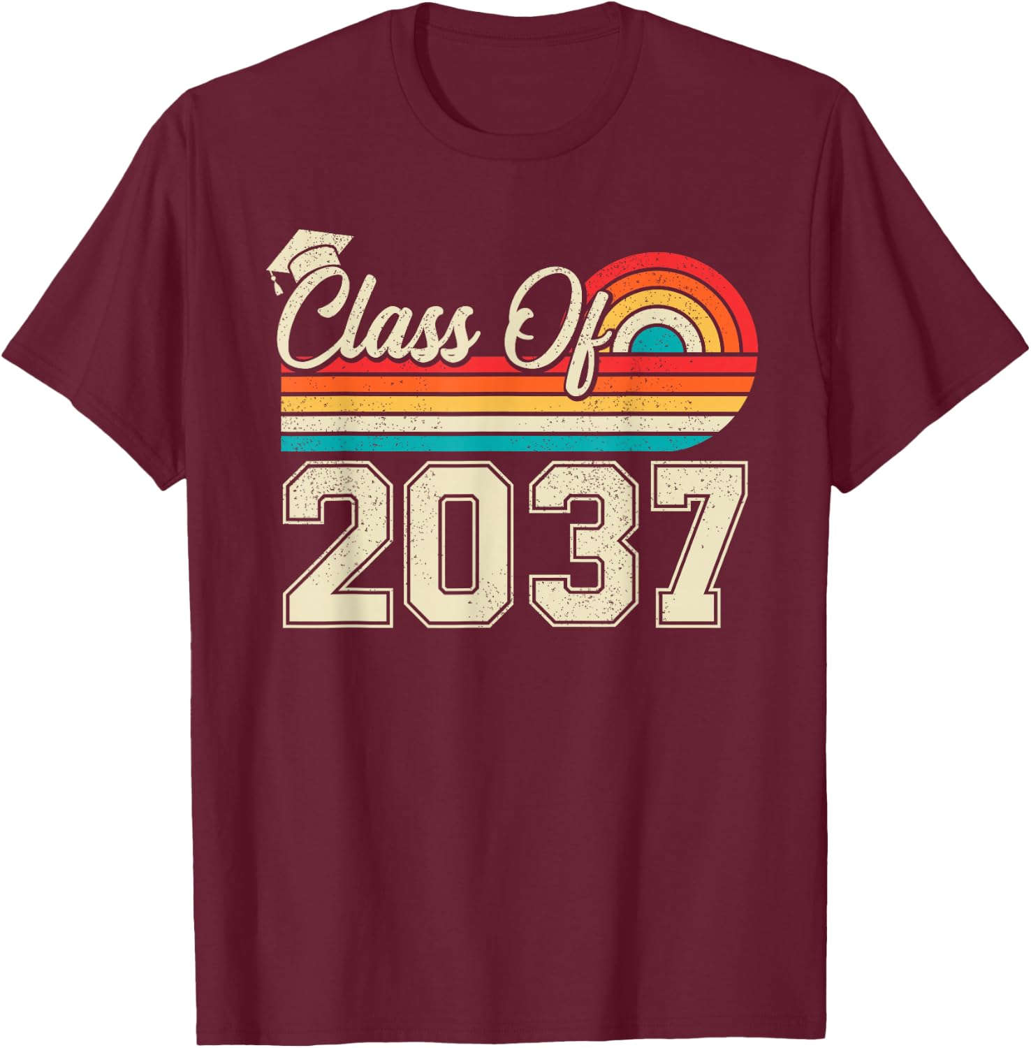 Class Of 2037 Grow With Me Kindergarten Boy T-Shirt - T-Shirt | Maroon