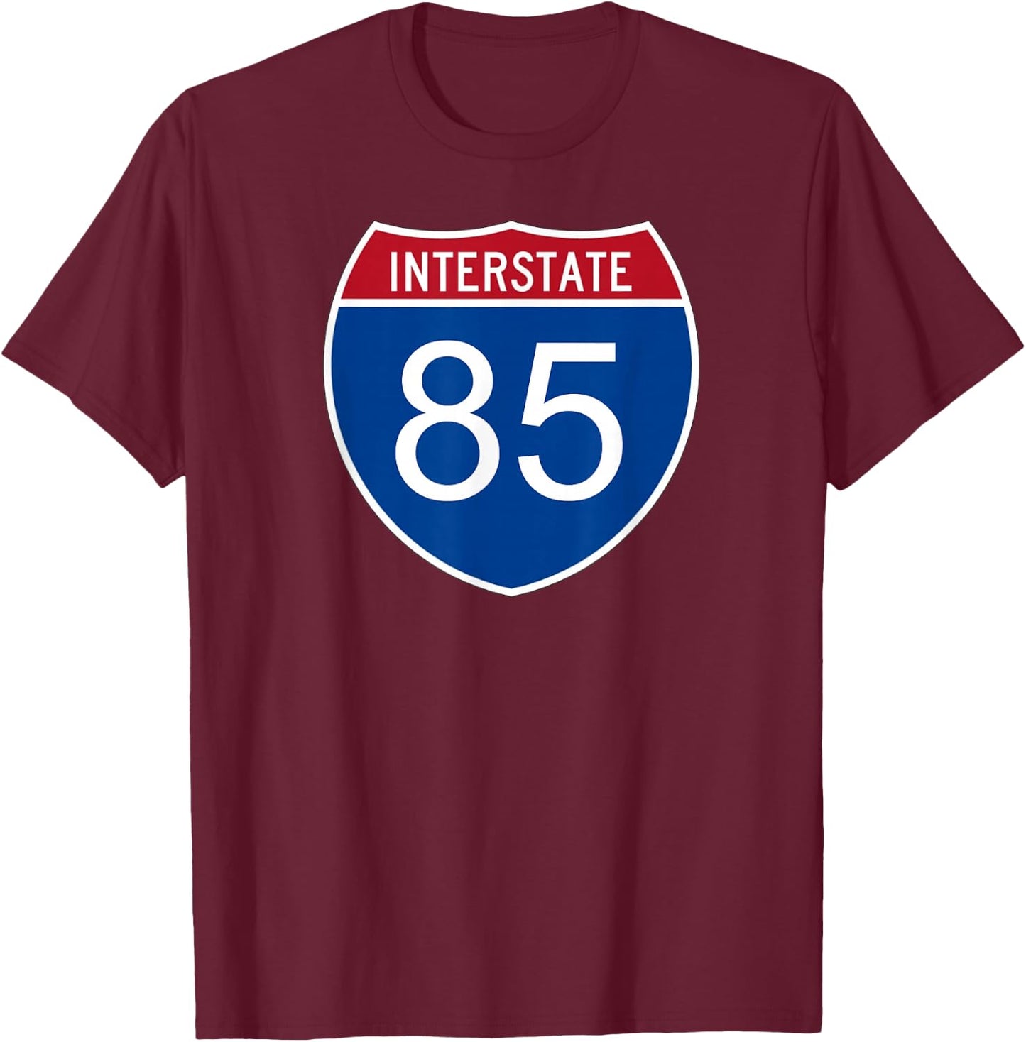 I-85 Interstate Road Trip Travel Souvenir - Interstate 85 T-Shirt - T-Shirt | Maroon