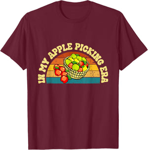 In My Apple Picking Era Apples Harvest Orchard Family Trip T-Shirt - T-Shirt | Maroon