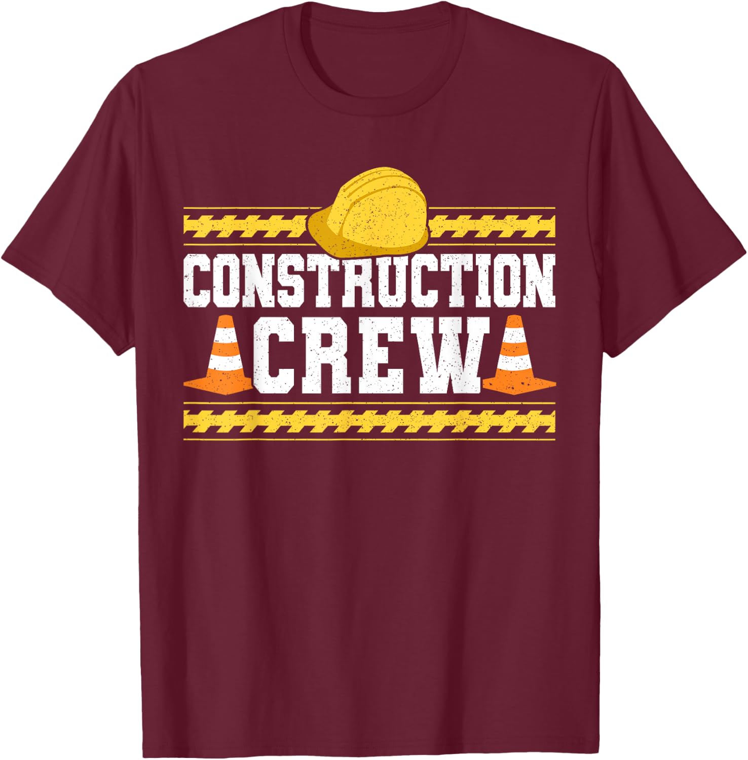 Construction Crew Highway Worker Birthday T-Shirt - T-Shirt | Maroon