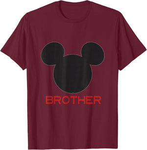 Disney Mickey Mouse Brother Family Small T-Shirt - T-Shirt | Maroon