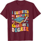 I Survived My Husband's Bachelors Degree Groovy Graduation T-Shirt - T-Shirt | Maroon