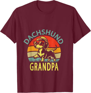 Funny Vintage Dachshund grandpa Father's Day T-Shirt - T-Shirt | Maroon