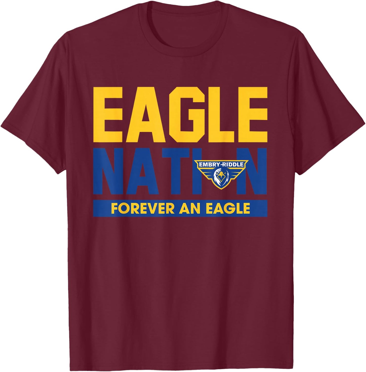 Embry Riddle Eagles | Official NCAA Merch | NCAFEMB04 T-Shirt - T-Shirt | Maroon