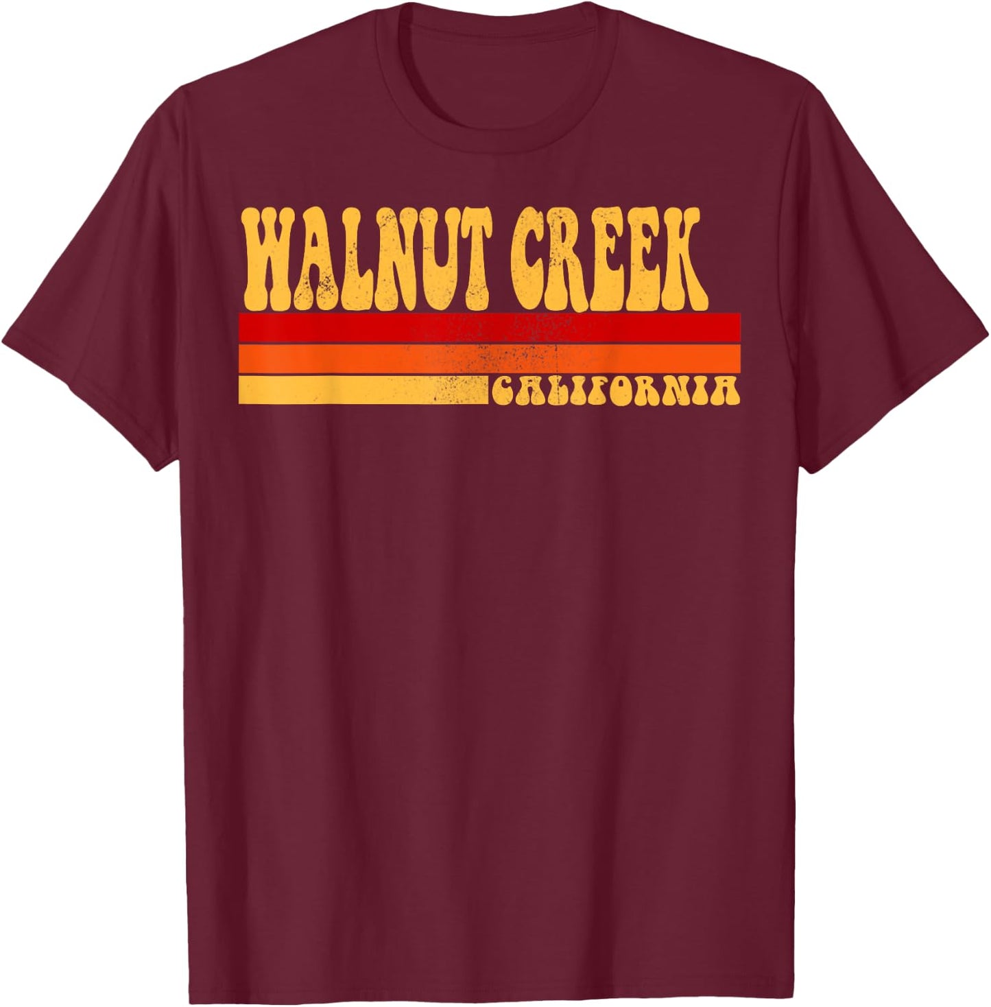 WALNUT CREEK California City Vintage Roots Retro 70s 80s T-Shirt - T-Shirt | Maroon