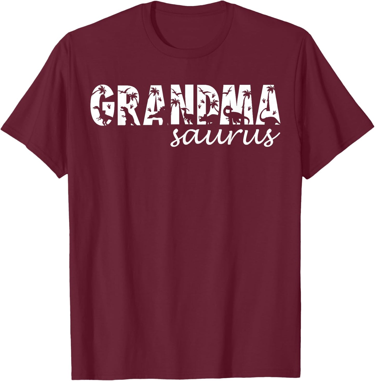 Grandmasaurus T Rex Dinosaur Grandma Saurus Family Matching T-Shirt - T-Shirt | Maroon