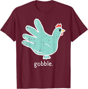 Thanksgiving Nurse Gloves Turkey Gobble Scrub Top Men Women T-Shirt - T-Shirt | Maroon