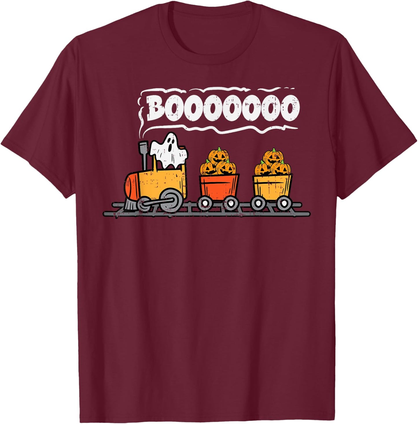 Halloween Train Ghost Boo Costume Toddler Boys Kids Youth T-Shirt - T-Shirt | Maroon