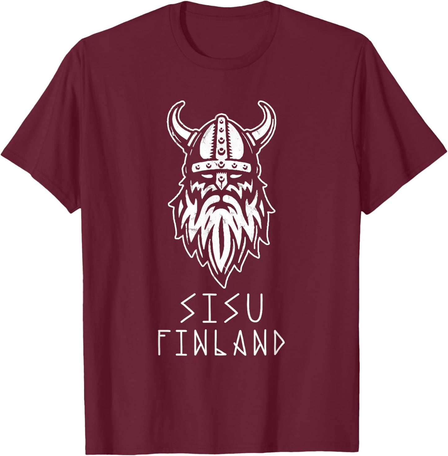 Vintage Viking of Finland Sisu T-Shirt - T-Shirt | Maroon