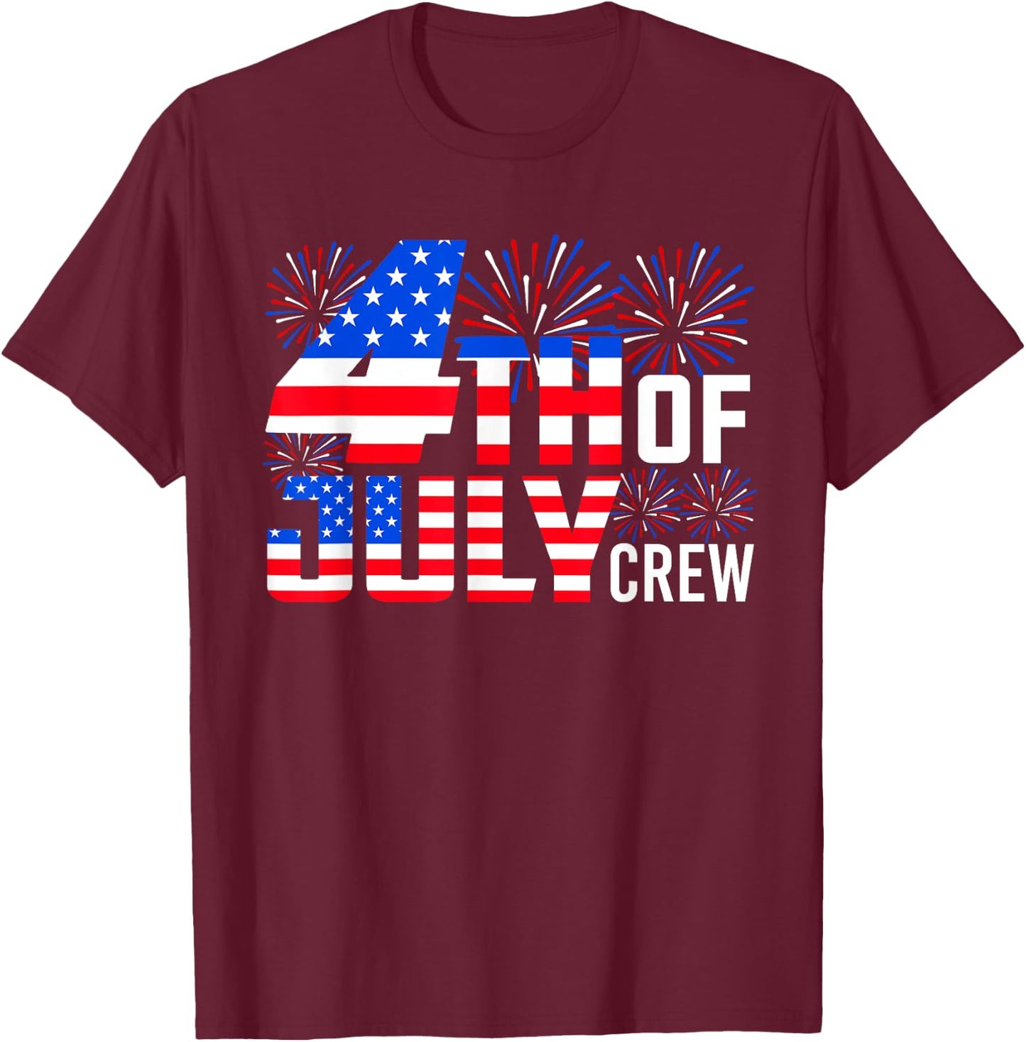 4th Of July Crew Funny Independence Day Family Matching T-Shirt - T-Shirt | Maroon