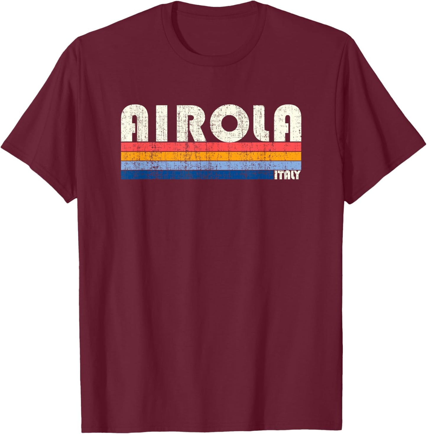 Retro Vintage 70s 80s Style Airola, Italy T-Shirt - T-Shirt | Maroon