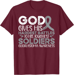 Glioblastoma Awareness Glioblastoma Warrior T-Shirt - T-Shirt | Maroon