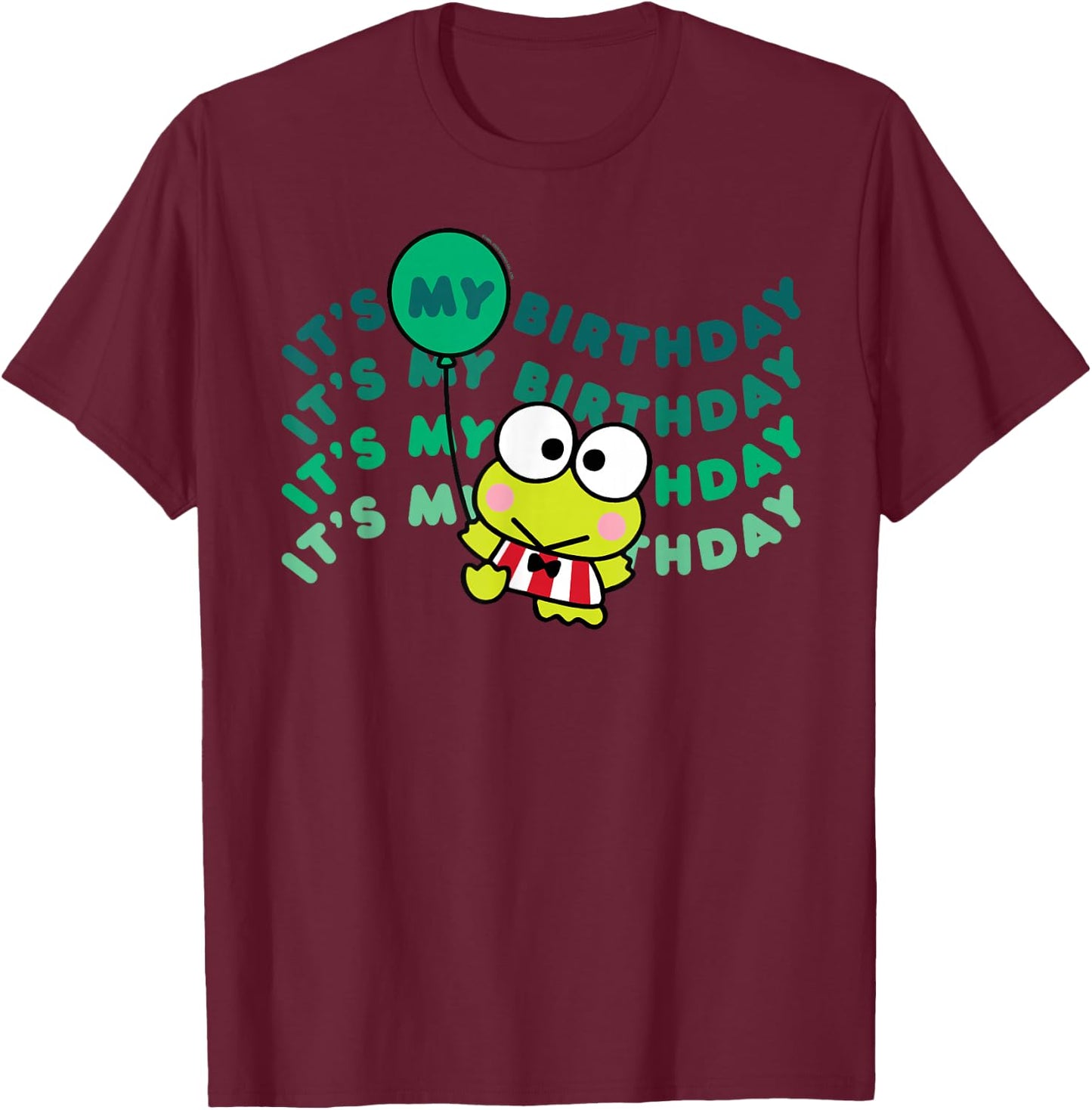 Keroppi It's My Birthday T-Shirt - T-Shirt | Maroon
