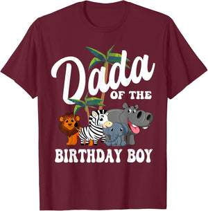 Dada of the Birthday Boy Zoo Bday Safari Celebration T-Shirt - T-Shirt | Maroon
