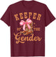 Keeper of The Gender Bow Or Cowboy Boot Gender Reveal T-Shirt - T-Shirt | Maroon