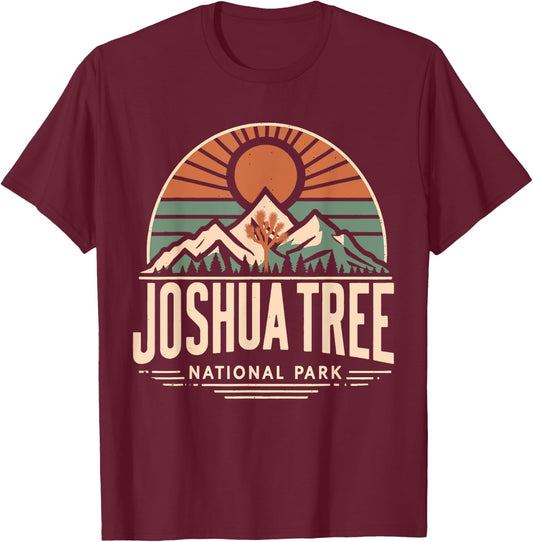 Vintage Joshua Tree National Park Hiking Camping Outdoor T-Shirt - T-Shirt | Maroon