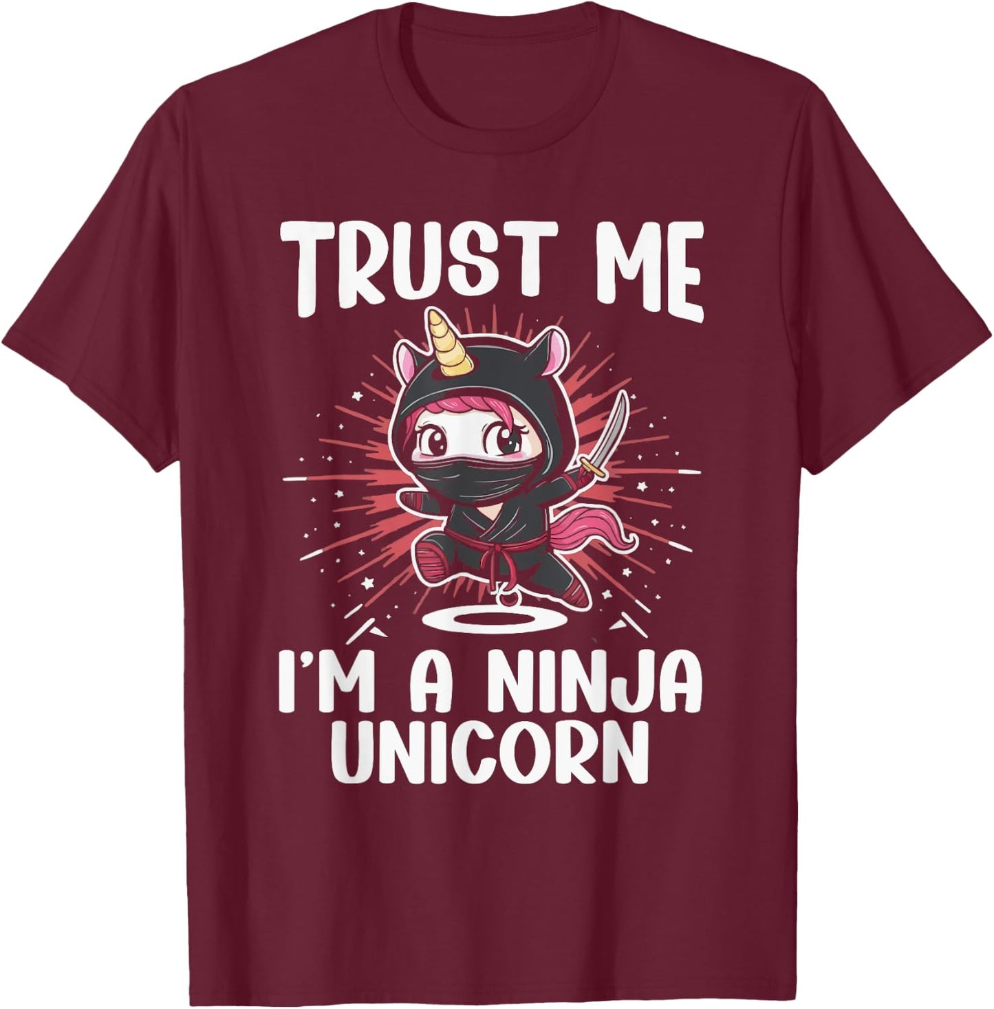 Ninjacorn Unicorn Lover Shuriken Kunai Shinobi Ninja T-Shirt - T-Shirt | Maroon