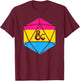 Dungeons & Dragons Pansexual Pride Flag Dice Logo T-Shirt - T-Shirt | Maroon