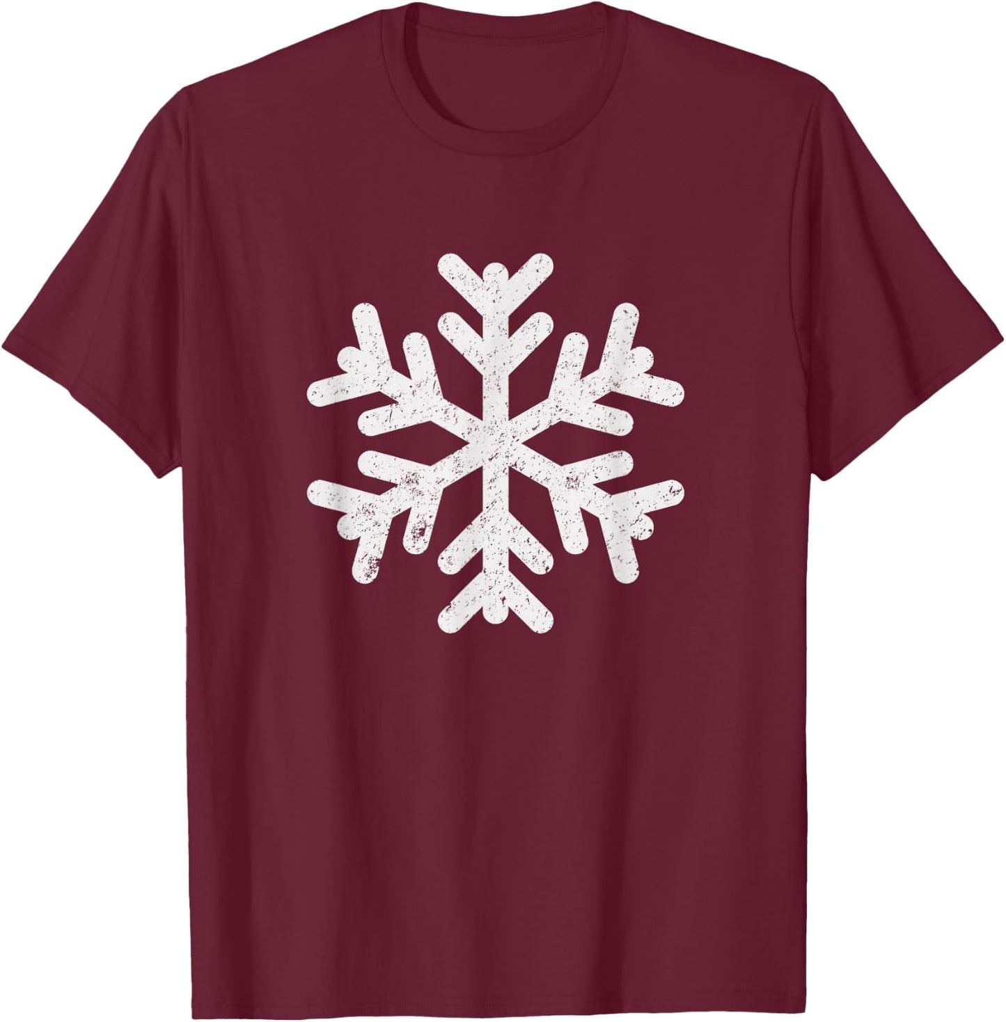 White Snowflake Cool Winter Sports Xmas Gift Men Women Kids T-Shirt - T-Shirt | Maroon