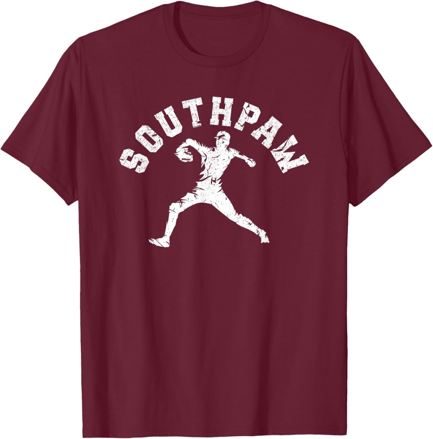 Southpaw Lefty Baseball Left Handed Pitcher T-Shirt - T-Shirt | Maroon