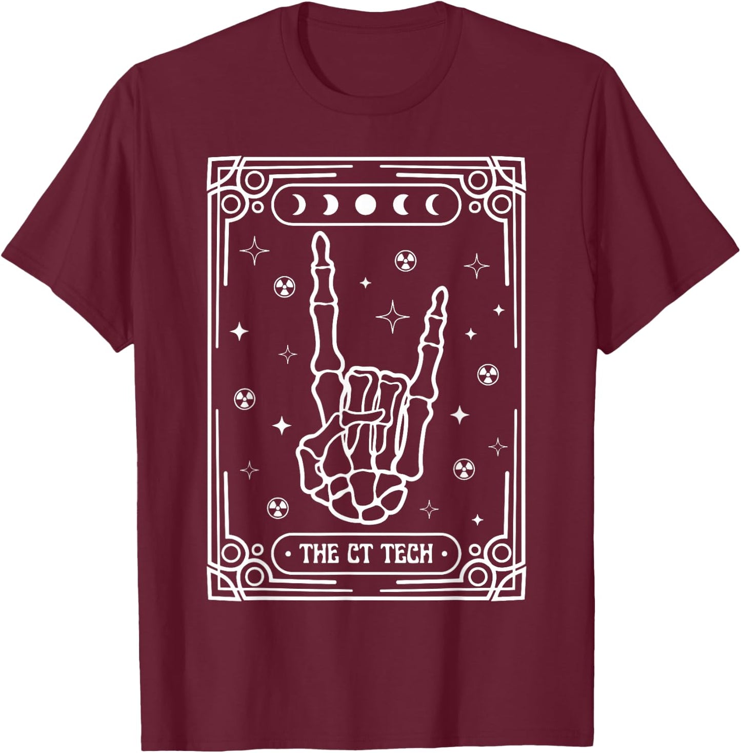 Retro CT Tech Tarot Card Radiology X-ray Tech Technologist T-Shirt - T-Shirt | Maroon