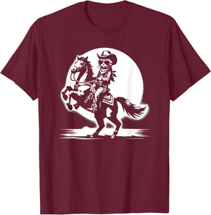 Cat Cowboy Cowgirl Country Western Meowdy Funny Cat T-Shirt - T-Shirt | Maroon