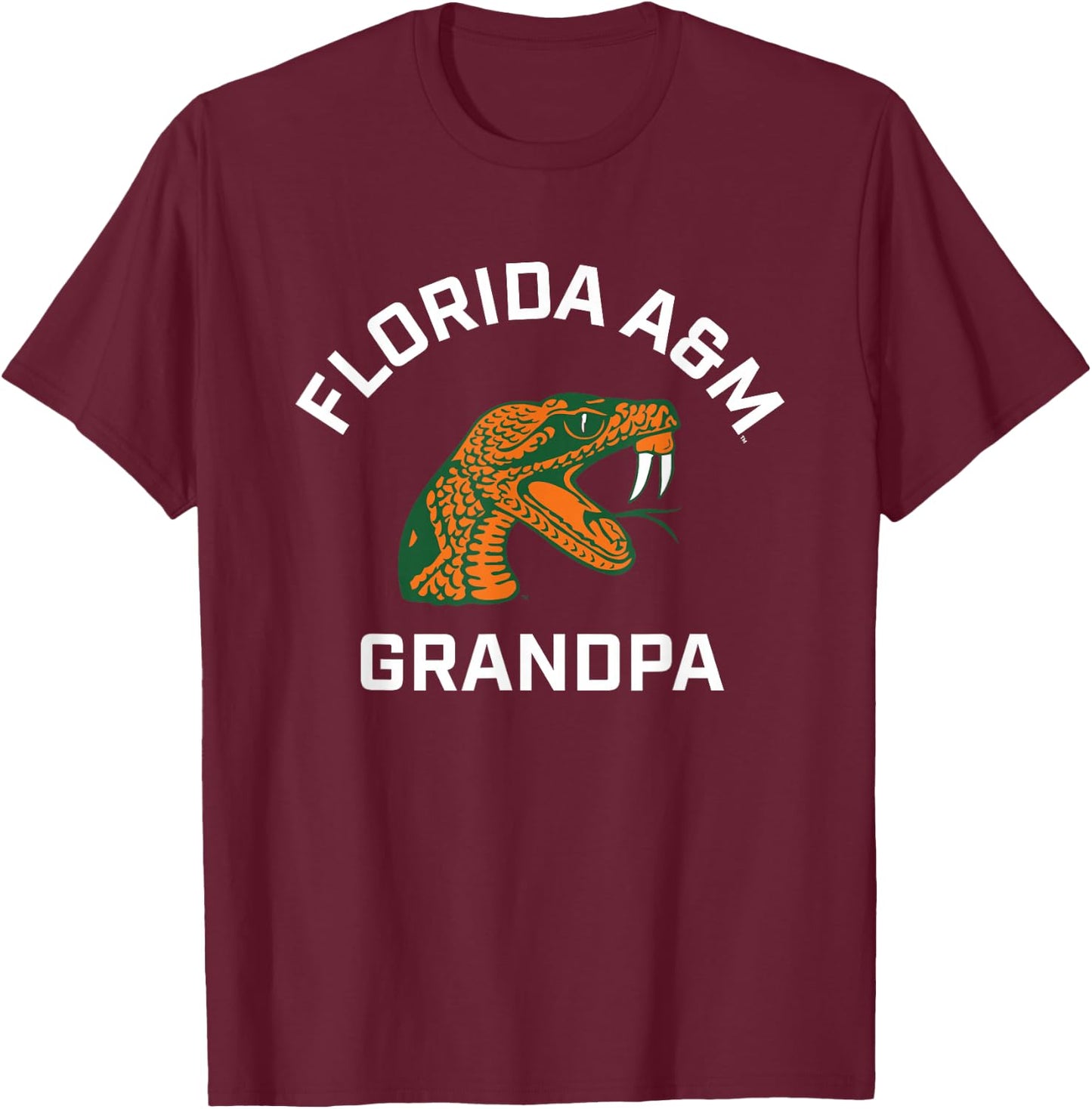 Florida A&M University FAMU Rattlers Arched Grandpa T-Shirt - T-Shirt | Maroon