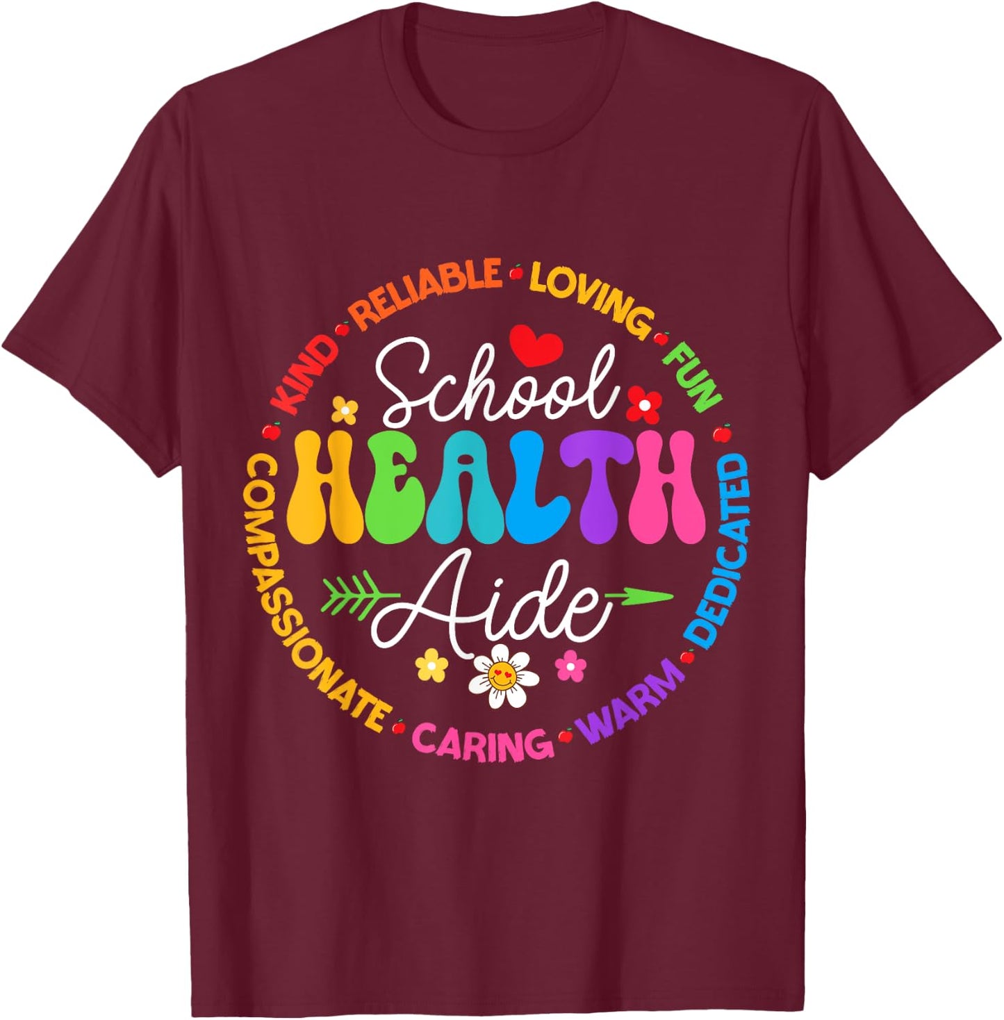 School Health Aide Squad Funny Back To School Nurse Squad T-Shirt - T-Shirt | Maroon