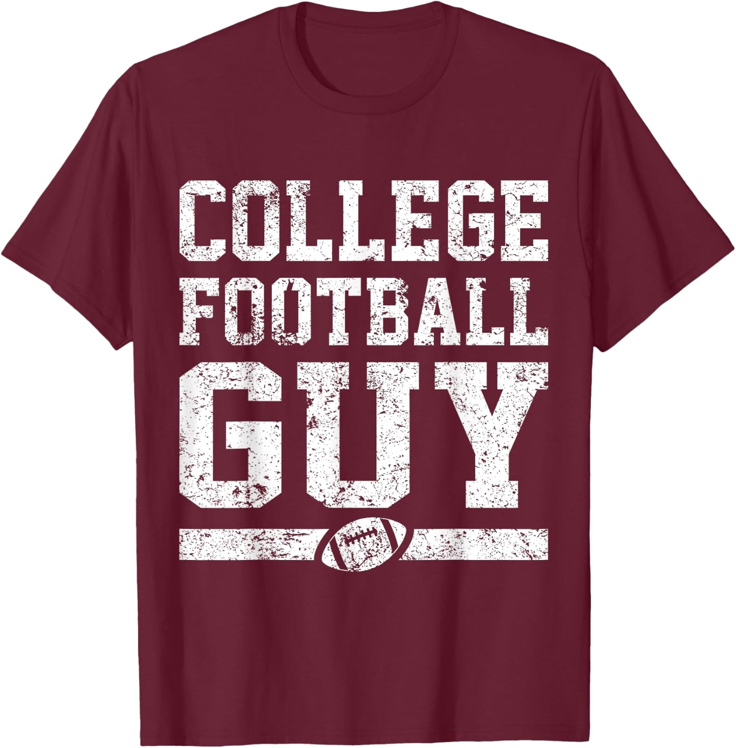 Vintage Funny College Football T-Shirt - T-Shirt | Maroon