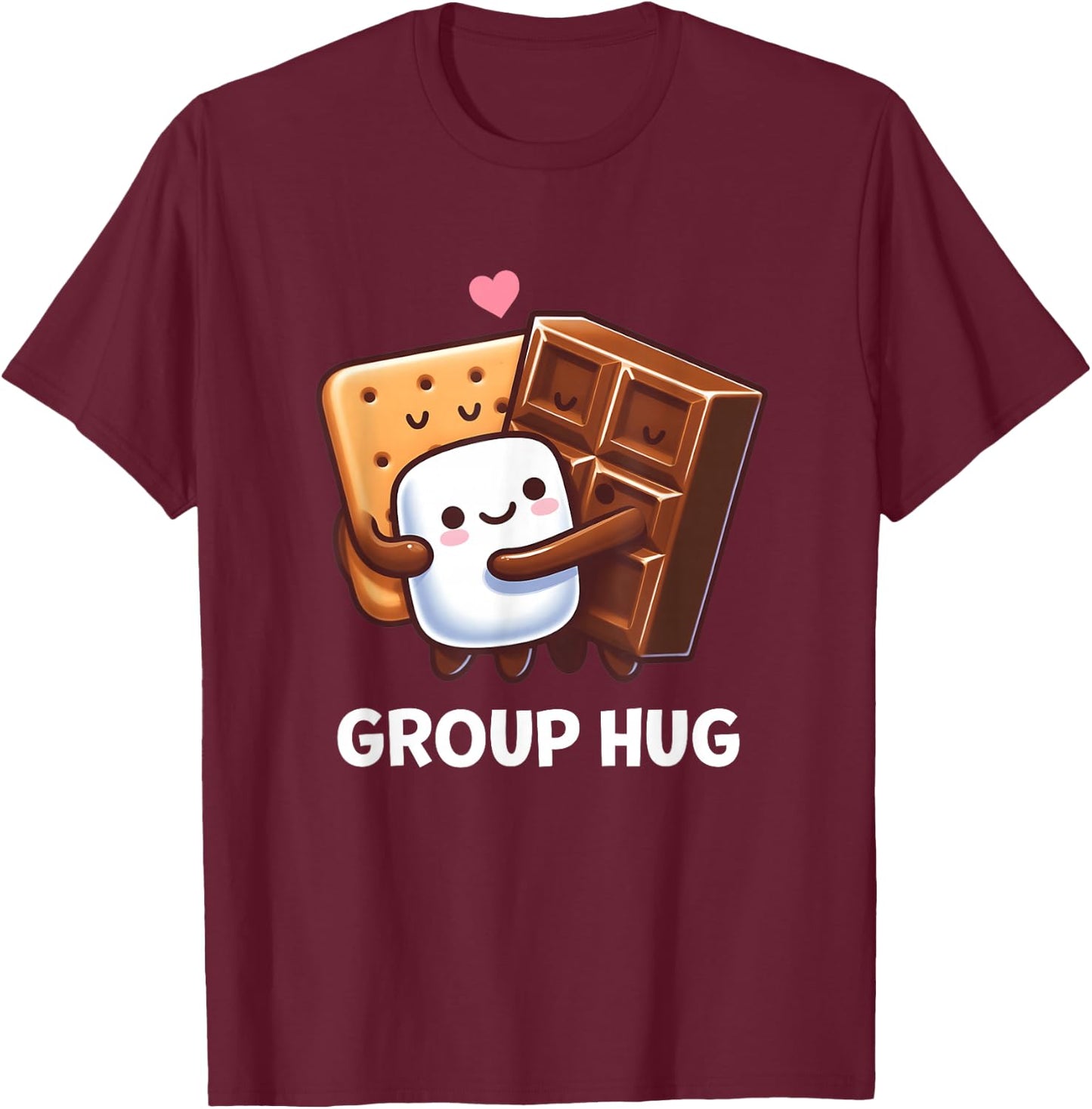 Funny Camping Smores Group Hug Shirt Cute S'mores T-Shirt - T-Shirt | Maroon