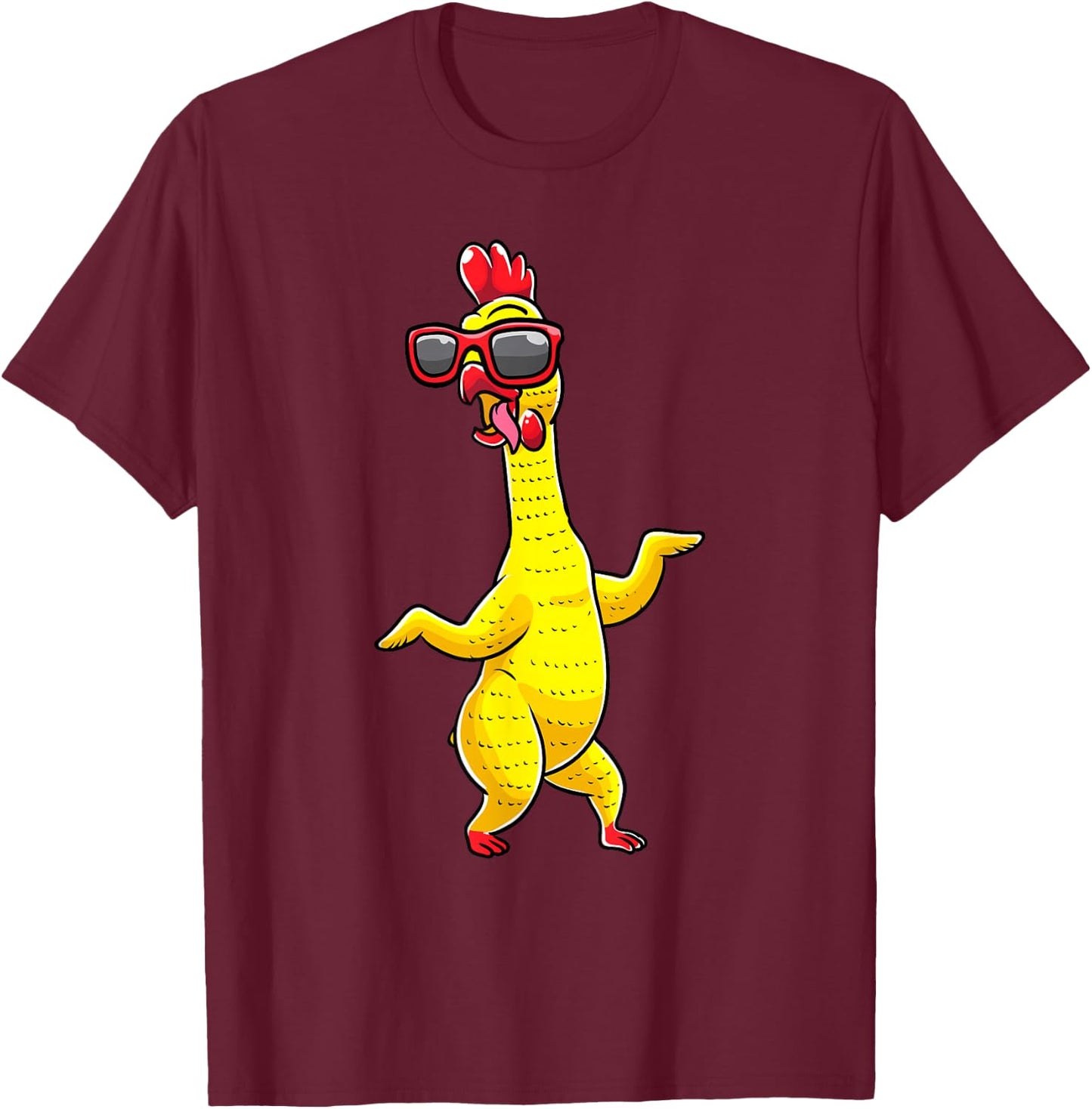 Rubber Chicken Dancing Party Funny Kids Men Women Girls T-Shirt - T-Shirt | Maroon